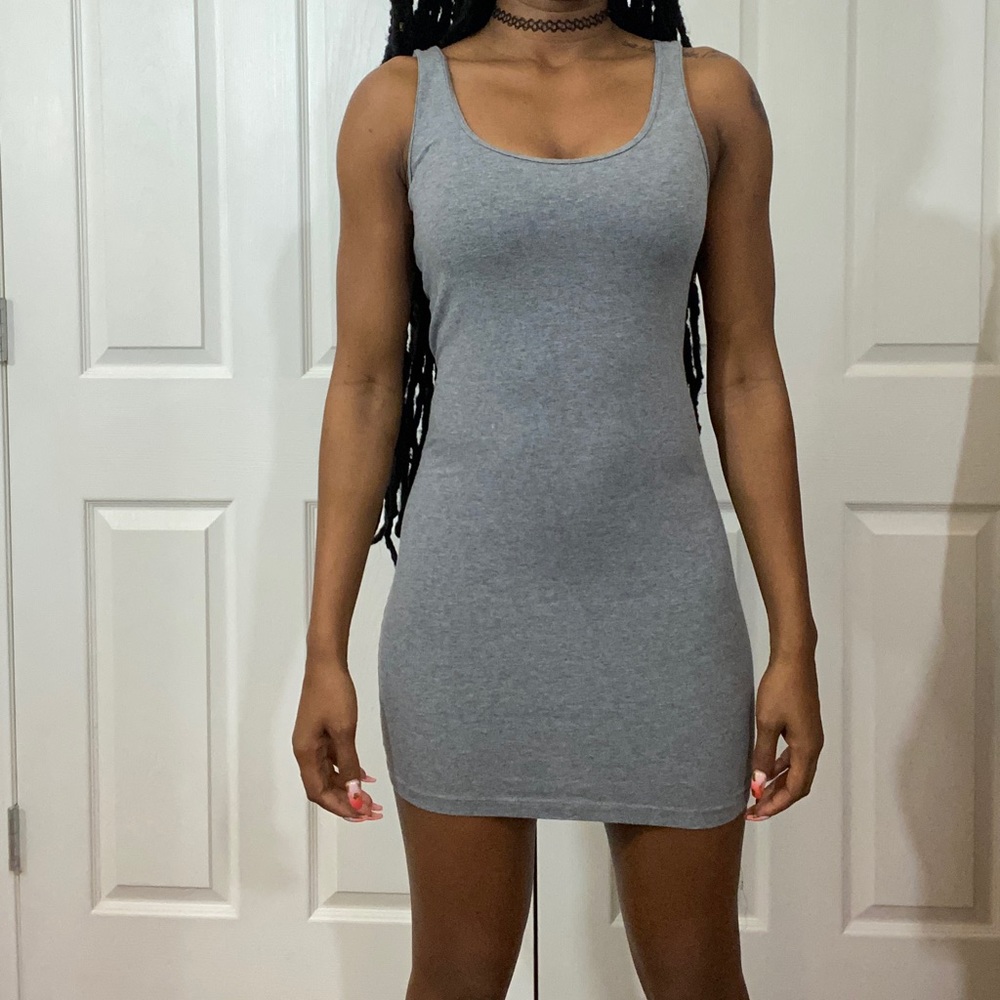 Grey Sleeveless Mini Dress